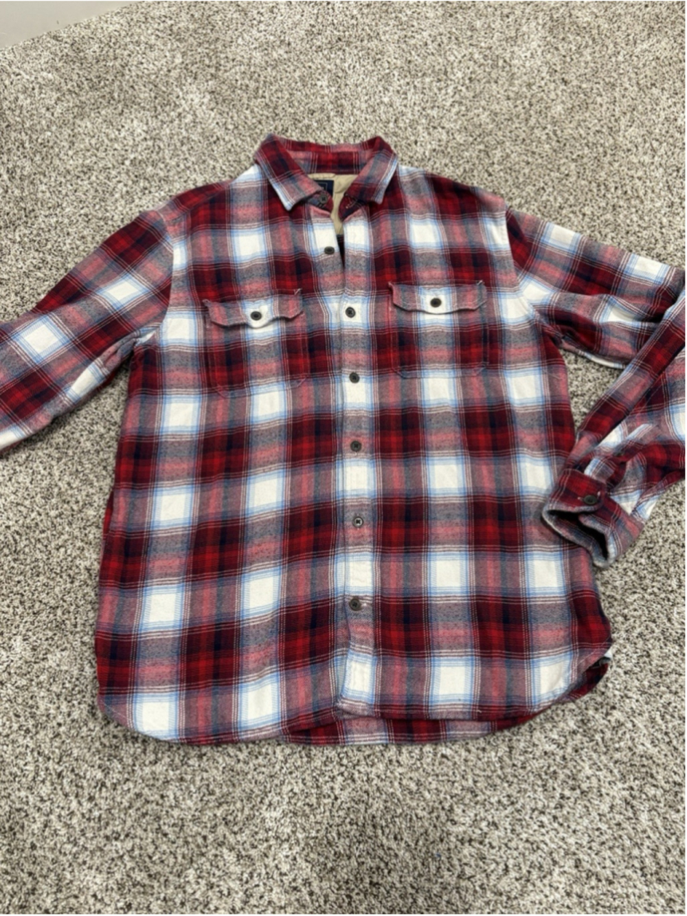 Gap x Pendleton Plaid Flannel Shirt Men’s Medium Red Blue Western Button Up H1